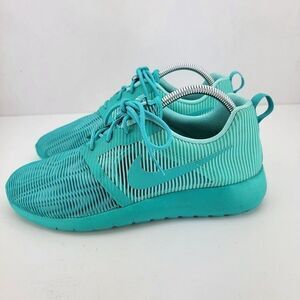 Nike Womens 8.5 Youth 7Y Turq Clear Jade Roshe One Flight Sneakers 705486-302